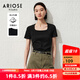艾諾絲雅詩(shī)ARIOSEYEARS夏季新款時(shí)尚通勤氣質(zhì)方領(lǐng)黑色針織T恤30426101 黑色 S