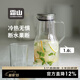 霜山冷水壺玻璃涼水壺1.6L大容量泡茶壺家用耐高溫扎壺夏季果茶壺 【1.6L】水壺-6.8cm大口徑