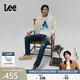 Lee【張凌赫代言】商場(chǎng)同款705標準中腰錐形破洞深藍男牛仔褲潮流 深藍色 29