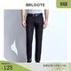 Brloote/巴魯特休閑褲男天絲長(cháng)褲男士夏季微彈直筒商務(wù)休閑褲 黑色 180/88A