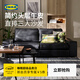 宜家（IKEA）KIVIK奇維三人真皮沙發(fā)頭層牛皮歐式簡(jiǎn)約時(shí)尚客廳家居 三人/黑色沙發(fā)