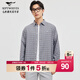 七匹狼長(cháng)袖襯衫男純棉秋季格子格紋長(cháng)襯男士商務(wù)休閑時(shí)尚襯衣男裝上衣 003(中灰) XL 175/92A
