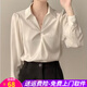 歐貝汐白色襯衫女設計感2026年新款雪紡上衣面試正裝春秋長(cháng)袖襯衣 白色 L