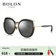 BOLON暴龍眼鏡女高清偏光太陽(yáng)鏡新款明星款優(yōu)雅大框墨鏡 BL6038 D11-暗黑反光