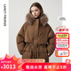 朗姿霍爾多巴吉白鵝絨復古高級感派克服外套冬新款保暖羽絨服 淺咖色2 S