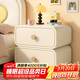 千禧華府床頭柜奶油風(fēng)小型臥室床頭柜免安裝床頭置物柜收納柜 米白45