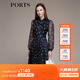 PORTS寶姿秋冬新款優(yōu)雅長(cháng)袖波點(diǎn)連衣裙LM9D051NPP067 丈青印花 S (4)