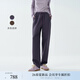 EIN PURE輕量空氣感抽繩撞料休閑文藝復古直筒長(cháng)衛褲2025早秋新款 灰紫 L