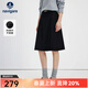 Navigare意大利小帆船黑色百褶裙女士春秋季通勤百搭半身裙顯瘦收腰a字裙 暗夜黑 M