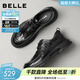 百麗（Belle）男鞋通勤商務(wù)皮鞋冬季新商場(chǎng)同款褶皺真皮休閑鞋8VT01DM5 黑色 40 (250mm)