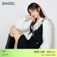 SNIDEL秋冬荷葉邊蕾絲系帶雪紡袖針織衫上衣SWNT245231 混合色 均碼 （F）