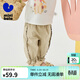 迷你巴拉巴拉【純棉】長(cháng)褲女童兒童柔軟透氣甜美木耳邊花苞褲 深卡其50717 90