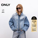 ONLY2025夏季新款3D數碼印花落肩翻領(lǐng)長(cháng)袖牛仔外套女|125154014 J33 復古350牛仔洗水 S