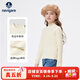 Navigare意大利小帆船童裝女童打底衫兒童長(cháng)袖T恤寶寶半高領(lǐng)舒適柔軟衣服 蝴蝶結打底衫米白 150