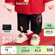 巴拉巴拉兒童加絨長(cháng)褲男女童春季紅色新年拜年服寬松束腳保暖褲