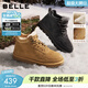 百麗休閑雪地靴男棉鞋厚實(shí)羊毛保暖靴東北靴A1334DD5 駝色 42 (260mm)