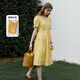 Teenie Weenie【趙露思同款】春夏季法式泡泡袖氣質(zhì)白色連衣裙女裝 黃色 S