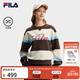 FILA 斐樂(lè )官方女子套頭衛衣2026春季新款舒適寬條紋拼色針織上衣 阿拉斯藍-DB M 165/84A/M