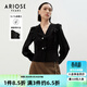 艾諾絲雅詩(shī)ARIOSEYEARS春秋季新品時(shí)尚輕薄通勤V領(lǐng)荷葉邊短外套女20811089 黑色 S