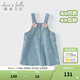 戴維貝拉（DAVE＆BELLA）女童牛仔背帶裙甜美小童無(wú)袖連衣裙春裝新款兒童公主裙女寶寶裙子 牛仔藍【現貨】 90 cm（建議身高80-90cm）