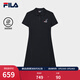 FILA 斐樂(lè )官方女子針織連衣裙夏新款時(shí)尚休閑純棉基礎POLO裙 傳奇藍-NV L 170/88A/L