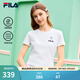 FILA 斐樂(lè )官方女子針織短袖衫2026春新款涼感時(shí)尚休閑小貓刺繡圓領(lǐng)T恤 云菇白-WT M 165/84A/M