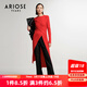 艾諾絲雅詩(shī)ARIOSEYEARS冬季新款通勤時(shí)尚不規則下擺連衣裙21219866 巴黎紅 S