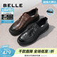 百麗（Belle）通勤商務(wù)鞋男士新款褶皺低幫休閑皮鞋A1365AM4預售 黑色 43 (265mm)