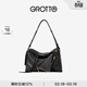 GROTTO個(gè)樂(lè )新款SoftCollar保齡球包單肩包小中號通勤斜挎包禮物 經(jīng)典黑M 古金