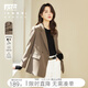 對白（DUIBAI）高級感西裝外套女2026春新款復古時(shí)尚小個(gè)子休閑職業(yè)西服上衣 栗灰色 L