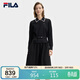 FILA 斐樂(lè )官方楊冪同款女子連衣裙時(shí)尚休閑寬松收腰翻領(lǐng)連身裙