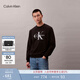 Calvin KleinJeans春秋男士美式運動(dòng)通勤休閑風(fēng)ck經(jīng)典字母圓領(lǐng)打底衫衛衣 UB1-太空黑 XL