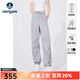 Navigare意大利小帆船女休閑褲夏季時(shí)尚薄款透氣運動(dòng)褲寬松顯瘦百搭直筒褲 冰河灰 M