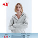 H&M女裝衛衣春季紅色開(kāi)衫寬松全拉鏈美式連帽衫1257834 混淺灰色 XL 170/116