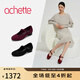 achette雅氏5SF1 復古優(yōu)雅瑪麗珍鞋時(shí)尚圓頭單鞋 H4-酒紅色 37