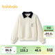 巴拉巴拉【miiiiichanIP】巴拉巴拉童裝兒童衛衣女童春裝上衣撞色翻領(lǐng)時(shí)尚 白色調00311 160