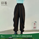 日著(zhù)原創(chuàng  )設計2024年春季新款寬松顯瘦高腰束腳運動(dòng)休閑哈倫衛褲女 liuliu黑 S