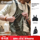 馬登工裝美式復古多口袋男士單馬甲戶(hù)外機能背心兩用挎包外套男薄款 炭黑色 均碼