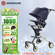 AMORHOME遛娃神器嬰兒推車(chē)兒童手推車(chē)輕便可折疊高景觀(guān)寶寶小推車(chē)溜娃神車(chē) 午夜藍【全包升級+置物包】
