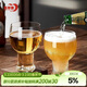 青蘋(píng)果水晶玻璃啤酒杯 家用精釀扎啤杯子水晶玻璃冷飲果汁杯6只裝
