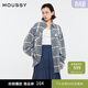 moussy 【趙昭儀同款】女裝新品美式格紋LOGO襯衫028IS430-3091 160灰色 均碼