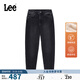 Lee商場(chǎng)同款413高腰小直腳羊毛保暖黑灰色女牛仔褲 黑灰色 26