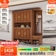 小木窩 胡桃木間廳柜玄關(guān)柜鞋柜門(mén)口入戶(hù)帶鏡子一體實(shí)木柜新中式客廳柜 兩門(mén)間廳柜 規格