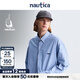 nautica white sail【明星同款】白帆×gorpcore 中性戶(hù)外休閑全棉條紋長(cháng)袖襯衫WW331 深藍42T L
