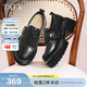 他她（TATA）小皮鞋2026春季新款豆豆鞋黑色厚底女鞋樂(lè )福鞋子CHY07AM6 黑色 37