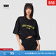 Levi's【特價(jià)來(lái)襲】李維斯情侶同款美式經(jīng)典印花針織休閑短袖T恤 太空黑 S