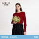 歌莉婭（GOELIA）新年紅品女裝上衣新款高級感天絲套頭衫紅色圓領(lǐng)毛衣1C2R5J020 53R椒紅 M