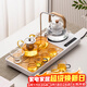 瓷牌茗茶具（cipaiming teaset）瓷牌茗 茶具套裝茶臺燒水壺一體茶盤(pán)自動(dòng)上水電熱水壺高檔泡茶壺 白智享電爐抽水+竹梁壺+八駿 10件