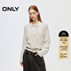 ONLY2025秋季新款V領(lǐng)落肩短款純色長(cháng)袖開(kāi)衫針織衫女|12543B006 A06太古白色 S