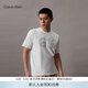 Calvin KleinJeans夏季男士休閑通勤經(jīng)典ck字母印花純棉圓領(lǐng)內搭短袖T恤上衣
